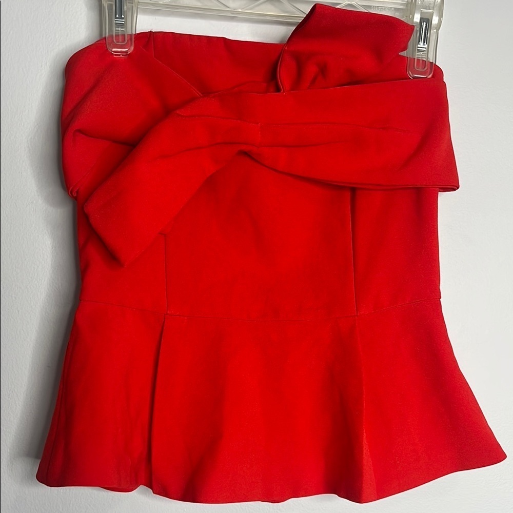 Women’s XS Adelyn Rae Red Strapless Peplum Top